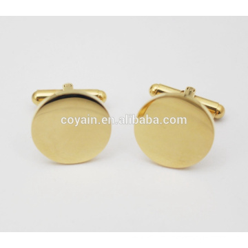 2016 Fashion Gold Plating Cufflink Adicionar logotipo personalizado